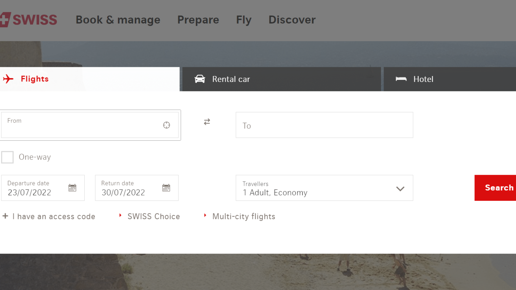 swiss Airlines online Booking